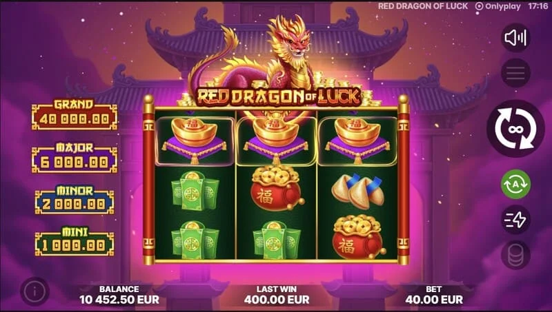 Red Dragon of Luck - Bonus Coin Game functie start